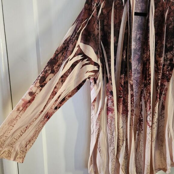 Closet Full Long Sleeve Open Front Crinkle Handkerchief hem Shacket Size XXL - Picture 3 of 6